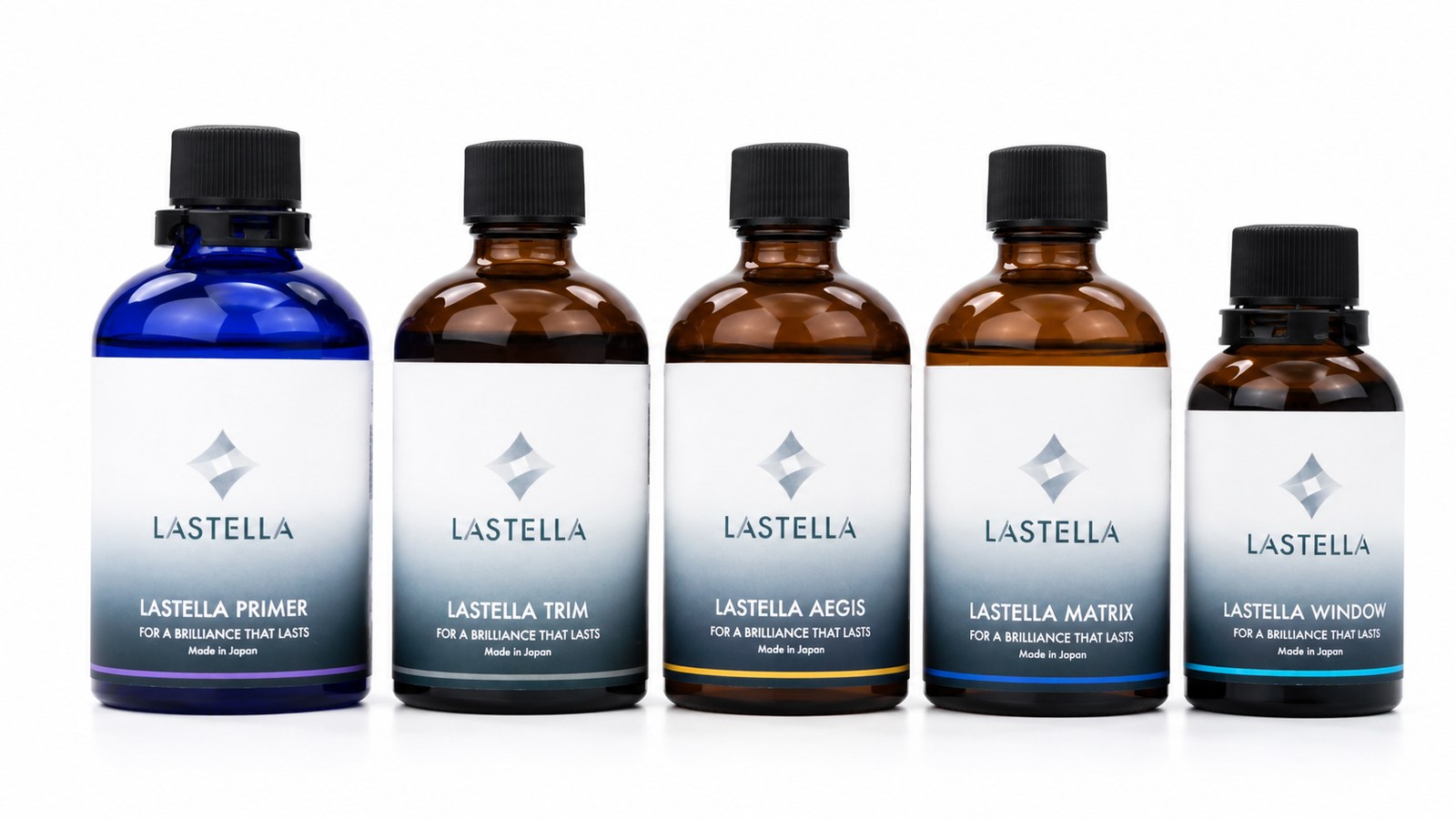 LASTELLA シリーズ ラインナップ（PRIMER／TRIM／AEGIS／MATRIX／WINDOW）